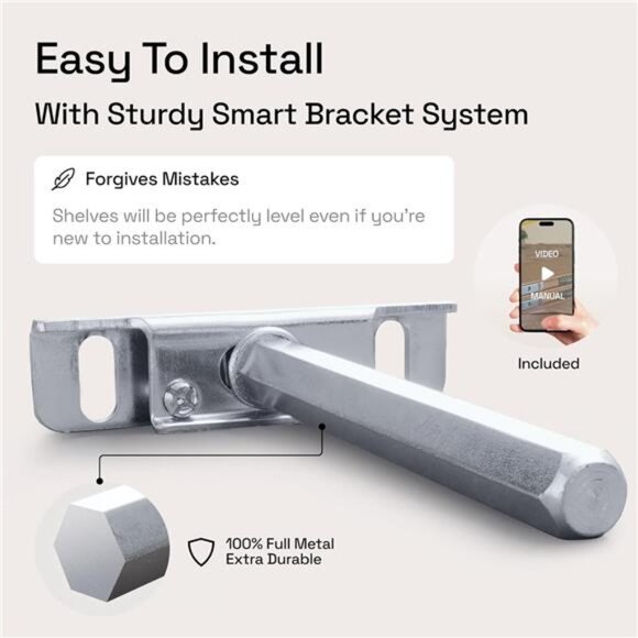Wood Floating Shelves for Wall - Wooden Floating Shelf 16 Inch - Picture 6 of 7